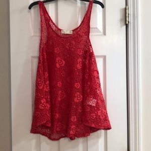 Bright Red lace shirt